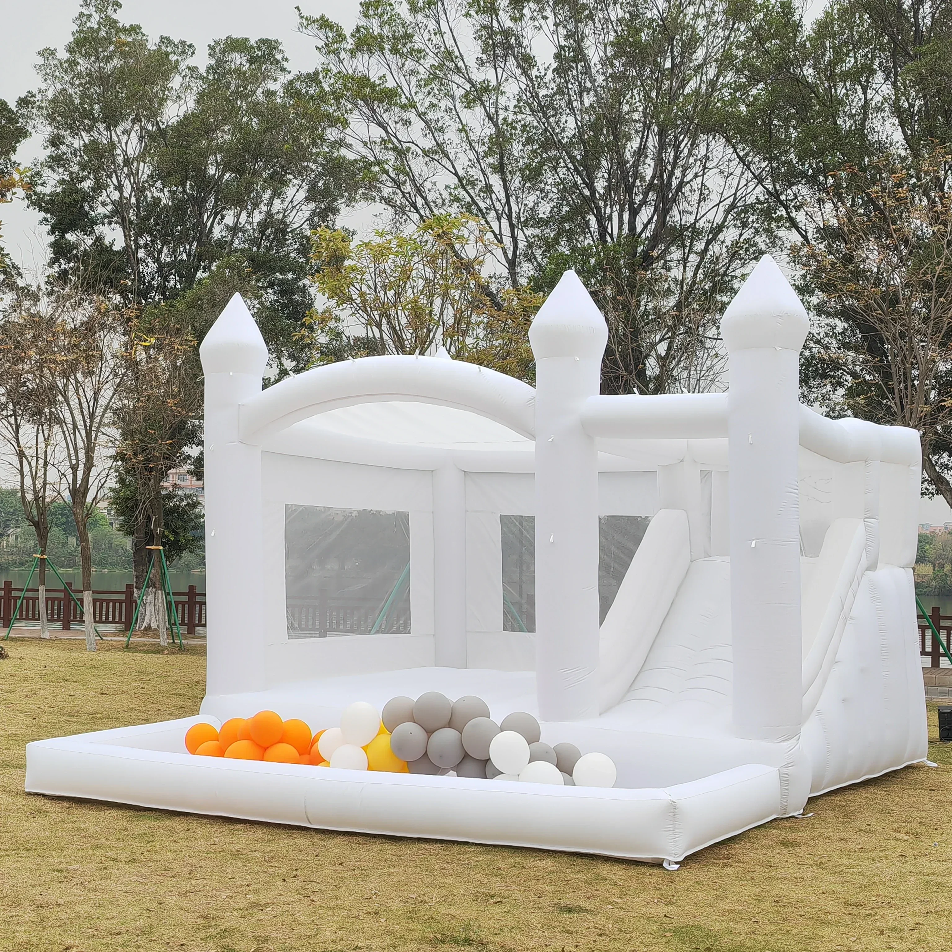 4M/4.5M Large Inflatable Castle Bounce House PVC Jumping bed with slide 13ft Trampoline Birthday party Event Rental Kids toy