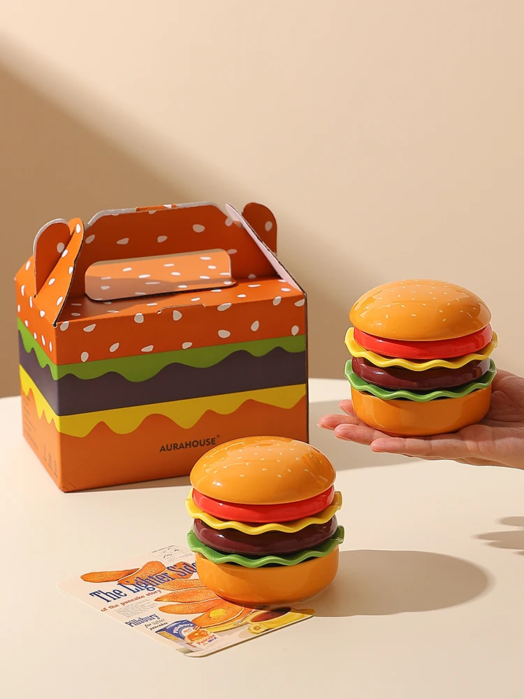 

Блюдо для гамбургера, блюдо для приправ, набор из шести предметов, милая посуда, керамическая подглазурная цветная тарелка для соевого соуса, бытовая сторона D