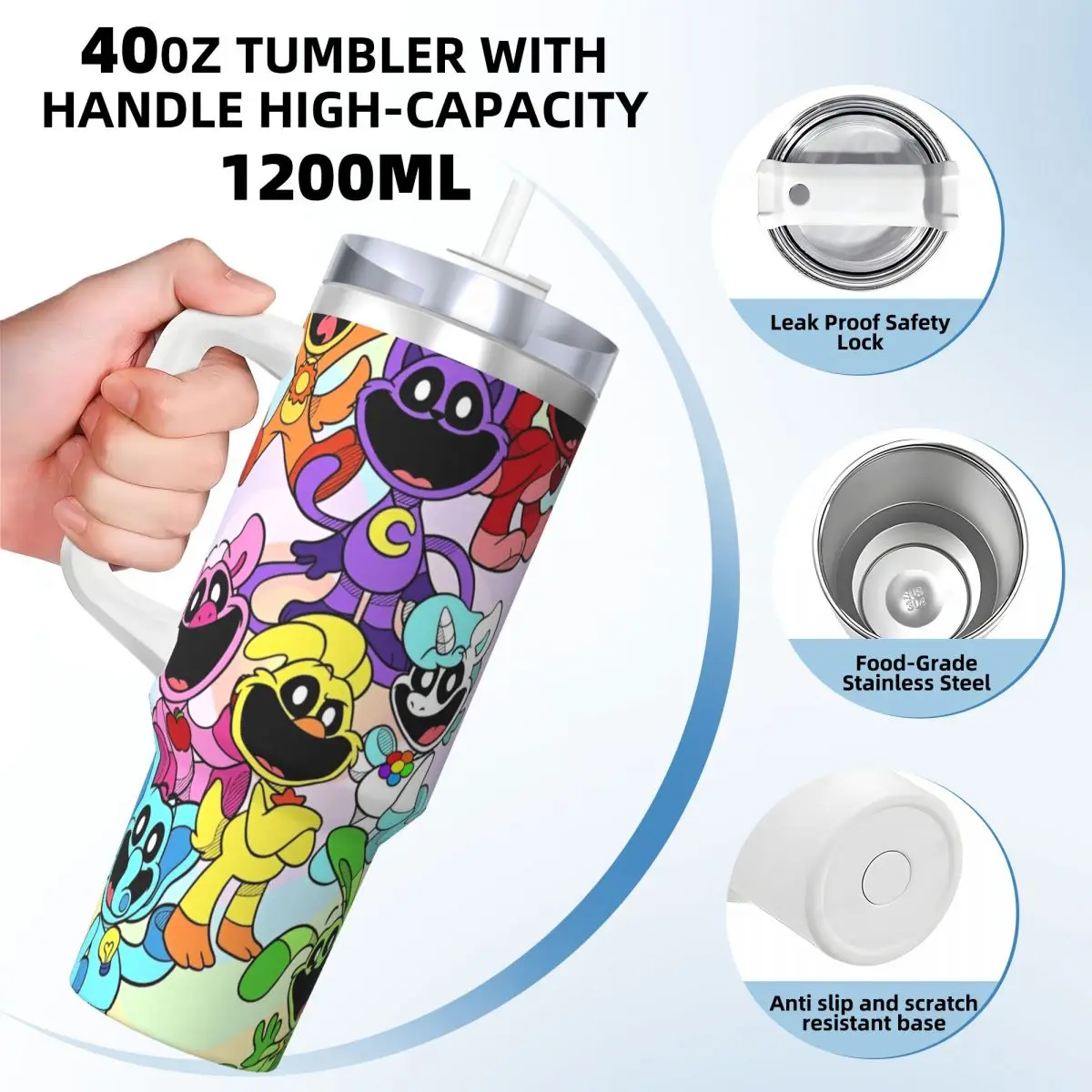 Smiling Catnap Thermal Mug Dogday Toddlers Heat Preservation Cold Drink Mugs Cup Camping Printed Water Bottle