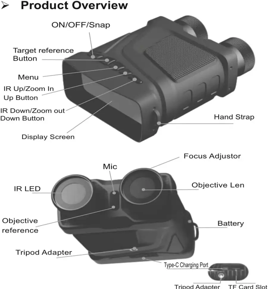 กล้องโทรทรรศน์ HD กล้องส่องทางไกลอุปกรณ์ Night Vision อินฟราเรด 5X ซูมแสงดิจิตอลการล่าสัตว์ความมืดเต็มรูปแบบสําหรับการสํารวจกลางแจ้งและกลางคืน