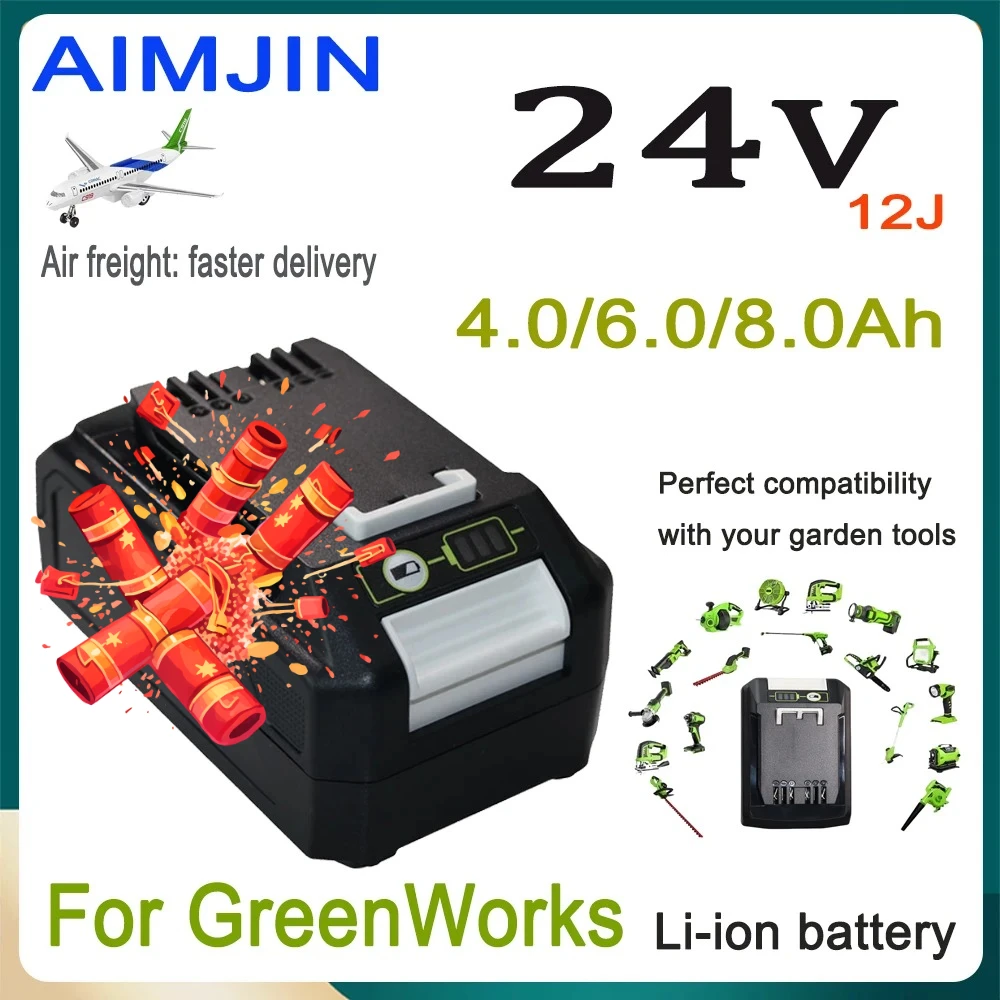 

Applicable GreenWorks 24V 12J Power Tools 4000/6000/8000mAh Lithium Battery，Perfect compatibility with your electric tools