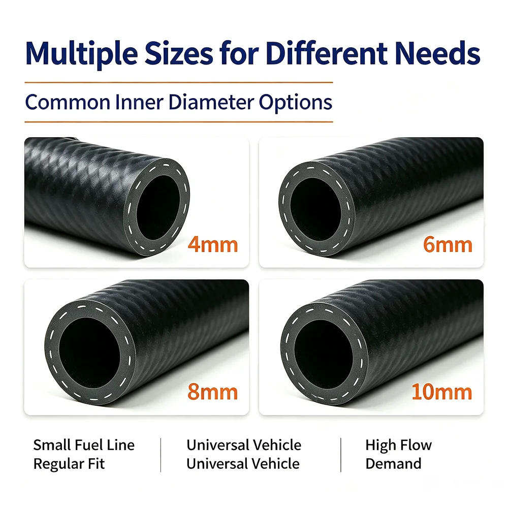 NBR Oil Resistant Fuel Line Hose for Car Motorcycle Truck Van Diesel Vacuum Durable 4-25mm ID