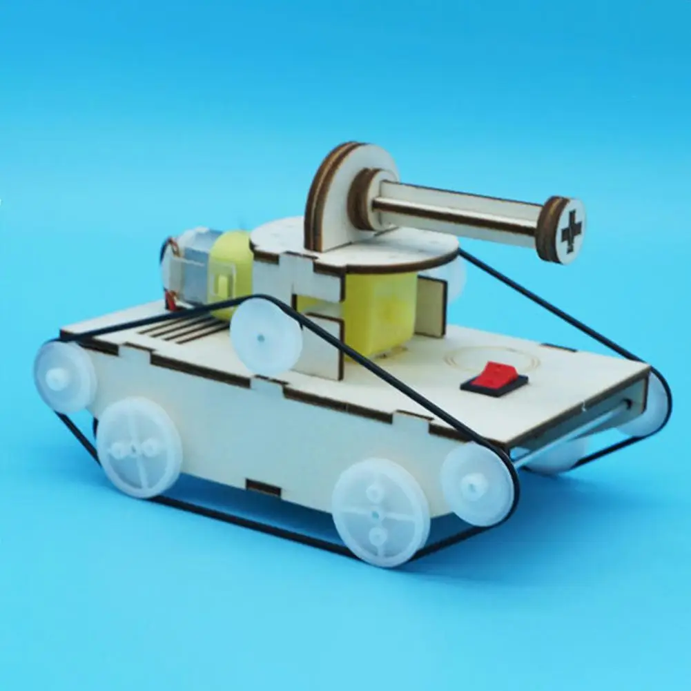 

Mini Wood Tank Model DIY Educational Physics Experiment Toys Gift for Children