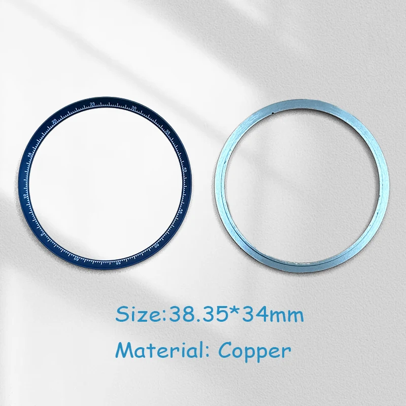 Mod 38.35mm*34mm Copper Watch Chapter Ring Fits Japanese Men's Watch Repair Accessories Parts