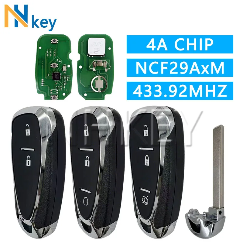 NH Key 4A Chip NCF29AxM 433MHz Car Smart Remote Control Key For Trax Tracker Orlando Onix JM Spark 2ALBS-1SG65