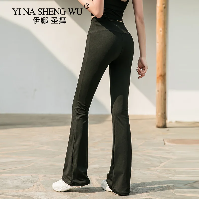 

Women Elastic High Waist Flared Pants Thin Yoga Pants Sport Pants Square Dance Pants Slim Sports Fitness Flared Pants Yoga Pants