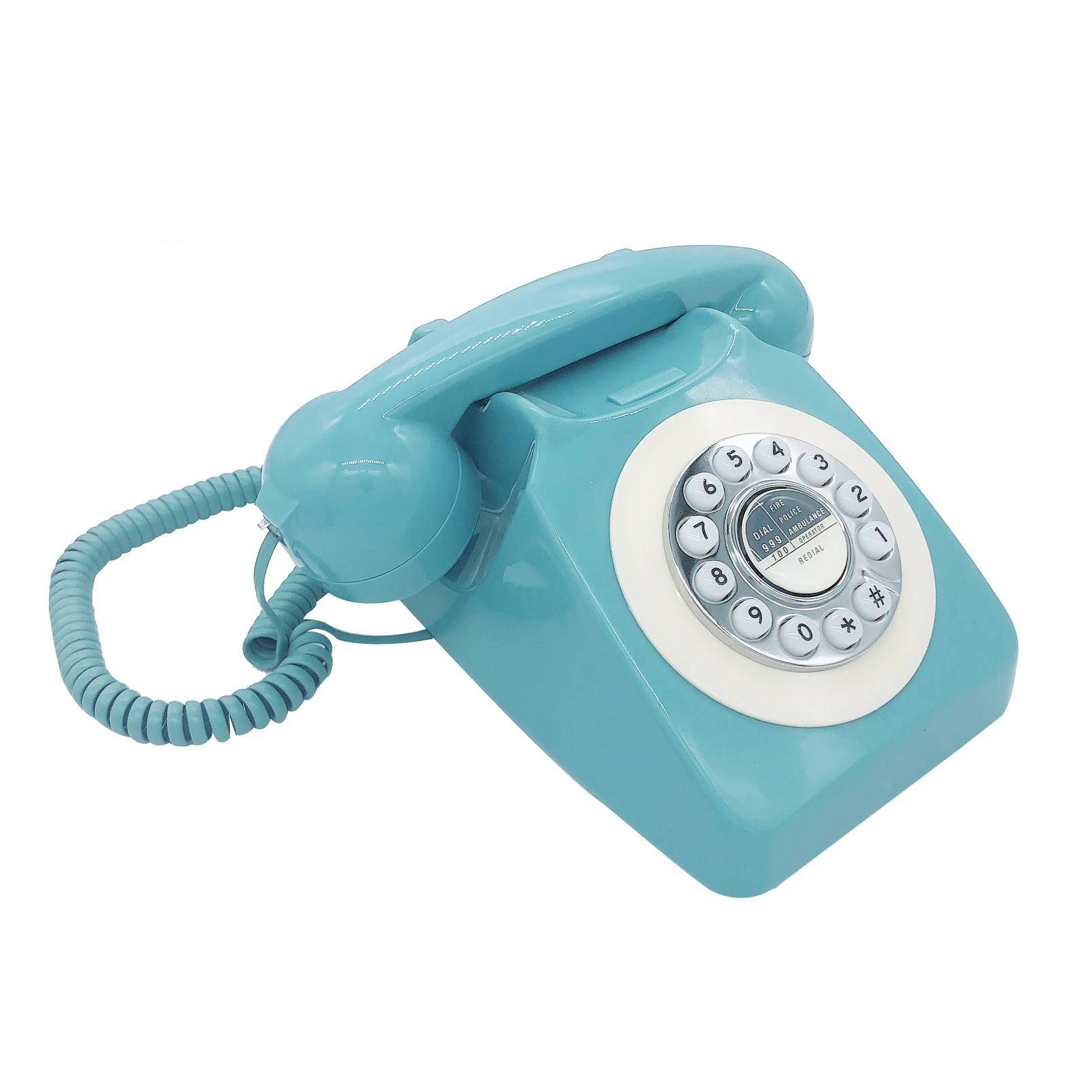 Blue Retro Telephone Corded Pretty Antique Telephone Old Fashion Landline Phones of 1960s Best European Style Telephone Gift