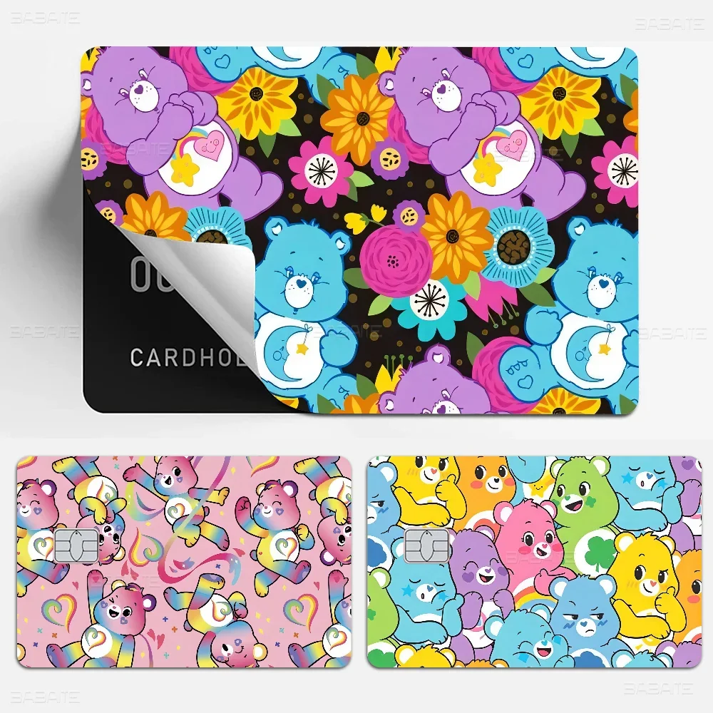 Cute Cartoon C-CARES-BEARS 100% Hot Sale Amine Credit Debit Bank Card Bus Card Film Skin Sticker