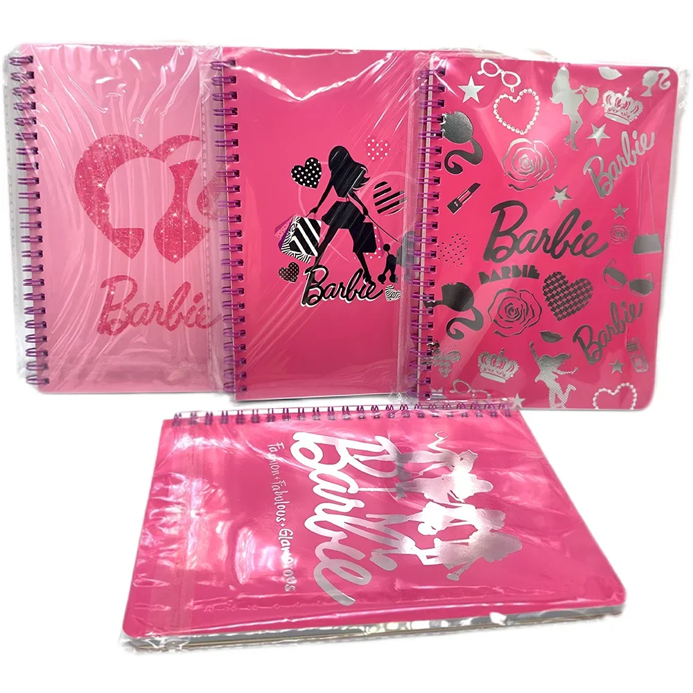 A5 Barbie Notebooks Kawaii Coil Horizontal Line Trendy Movie Students Diary Books Office Portable Smooth Pink Girls Kids Gifts