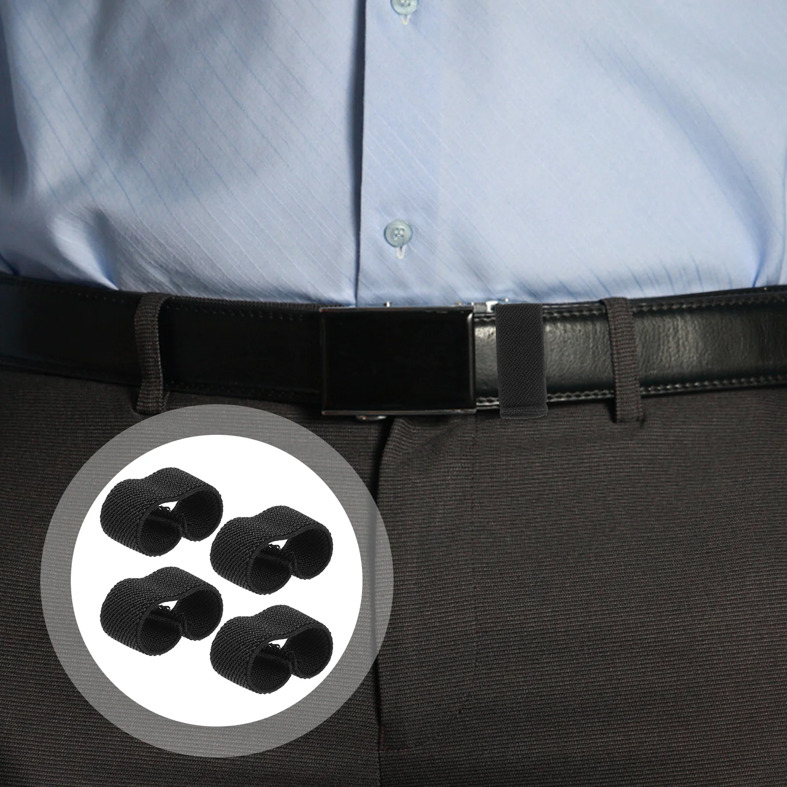 

4Pcs Backpack Strap Keepers Elastic Belt Loop for Men Duty Belt Webbing Retainer Outdoor Harness Accessories