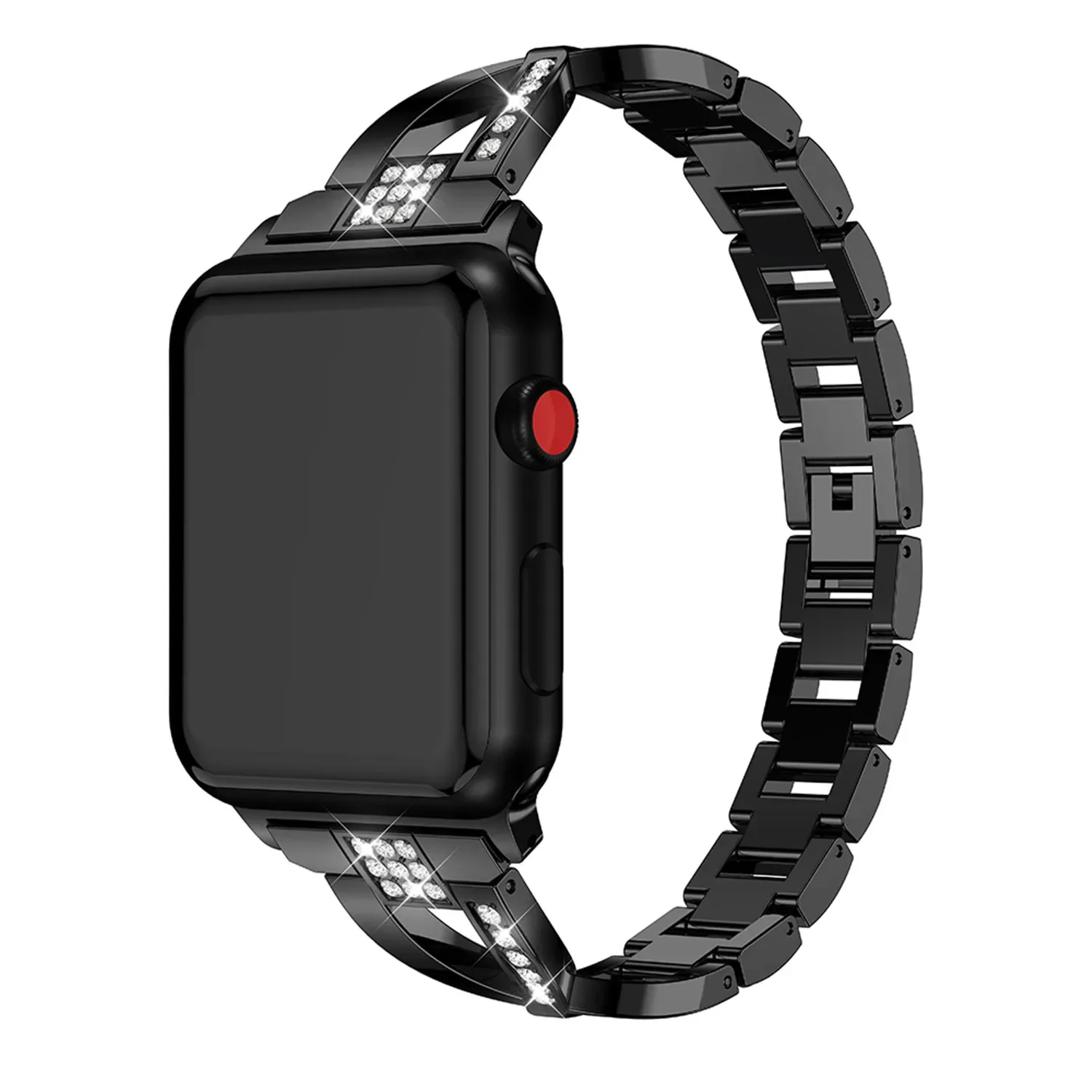 Slim Stainless Steel Strap for Apple Watch Band 40 41 42 46mm Bracelet for iWatch Series 10 9 8 7 6 SE 5 Diamond Metal Wristband