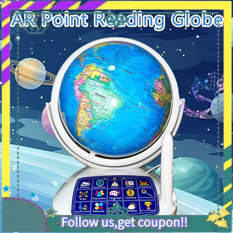 

NEW AR Globe For Kids Education Talking Interactive Globe Early Childhood Learning Built-In Constellation Light Globe