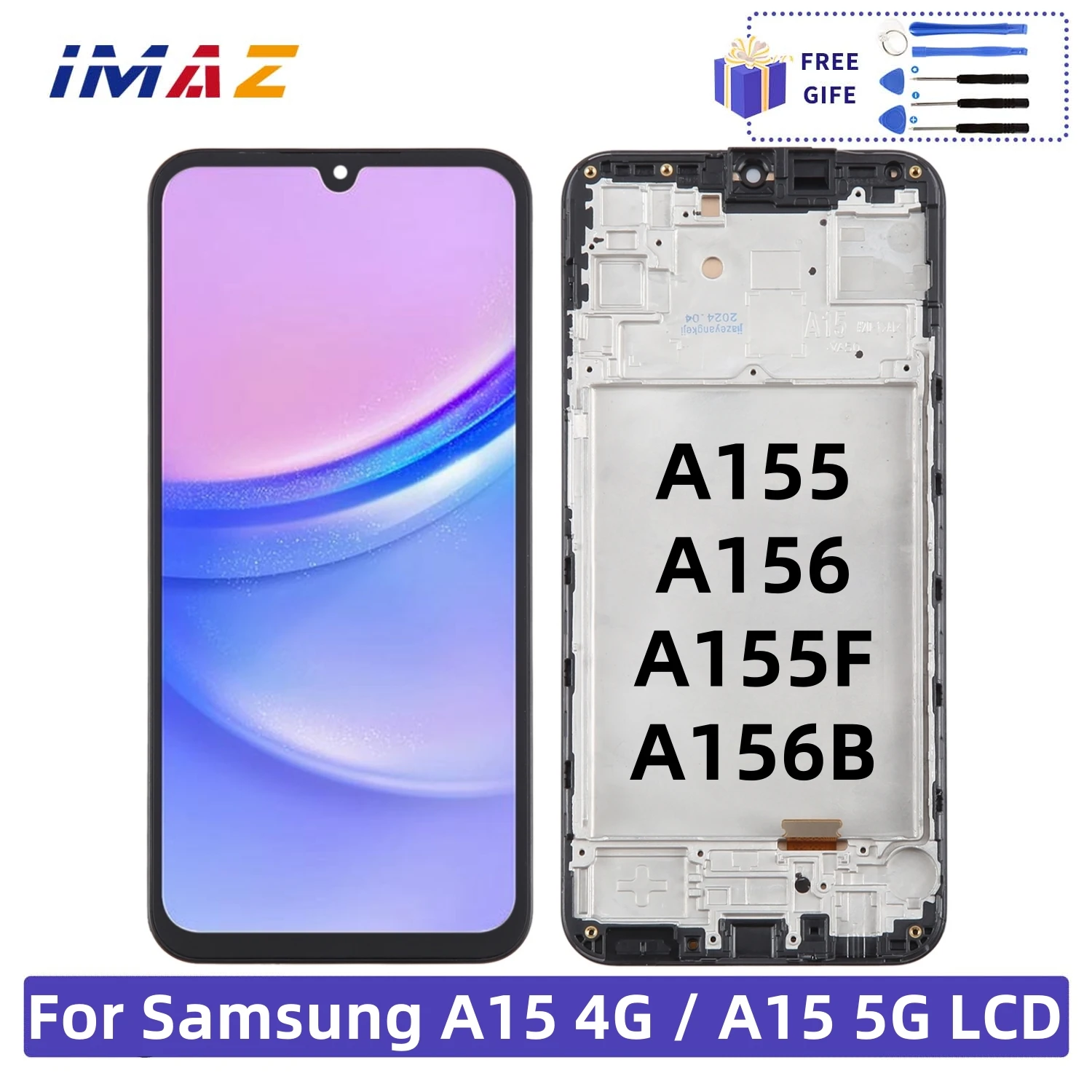 6.5'' Tested For Samsung A15 4G SM-A155F LCD Display Touch Screen Digitizer Assembly For Samsung A15 5G A156 SM-A156B LCD