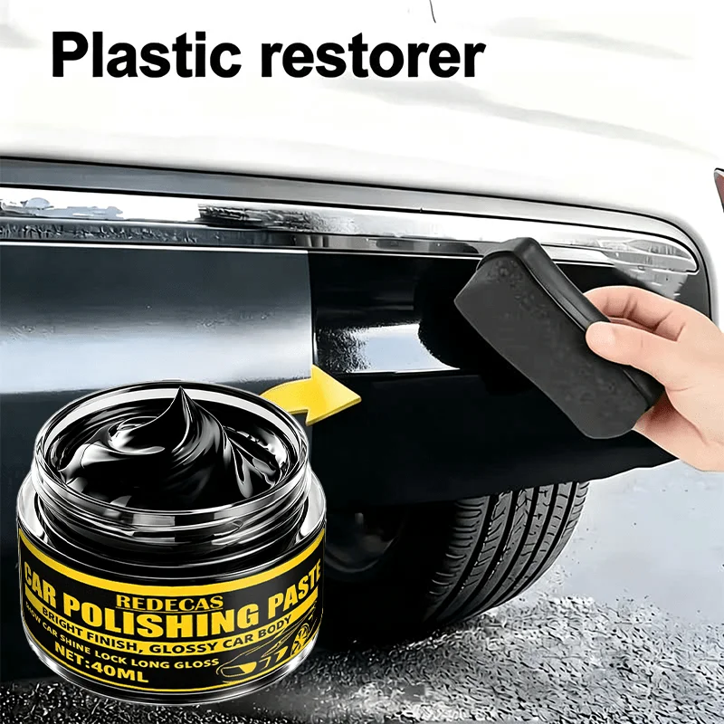 Plastic Polish & Tire Coating - All-in-One Dashboard/Seat/Bumper Restorer, Durable PVC, Streak-Free Gloss, Easy Apply, Car Care