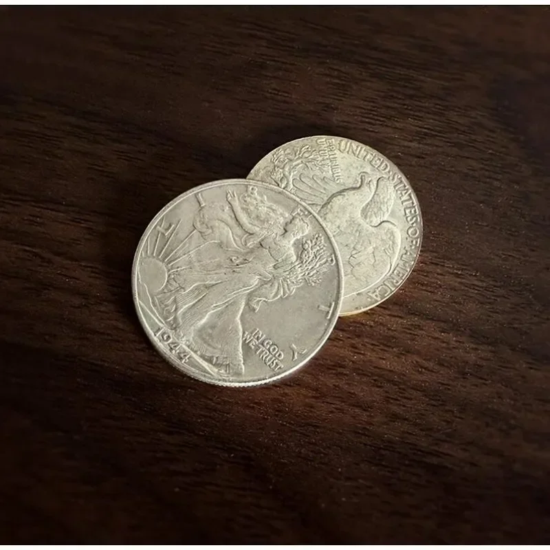 عملة زعنفة متعددة الأغراض (مشي الحرية نصف دولار) من أوليفر ماجيك خدع الجاذبية/العملة المغناطيسية أوهام قريبة للتحايل #5