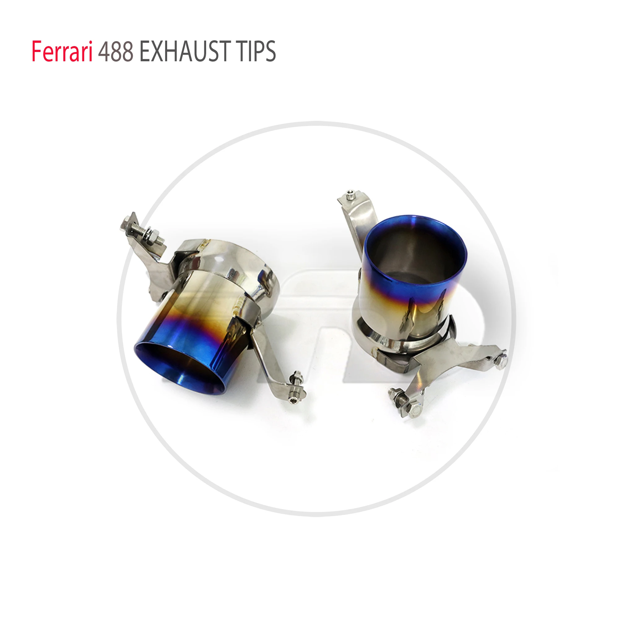 

Car Accessories Muffler For Ferrari 488 Titanium Exhaust Tips Baked Blue Tail Pipe