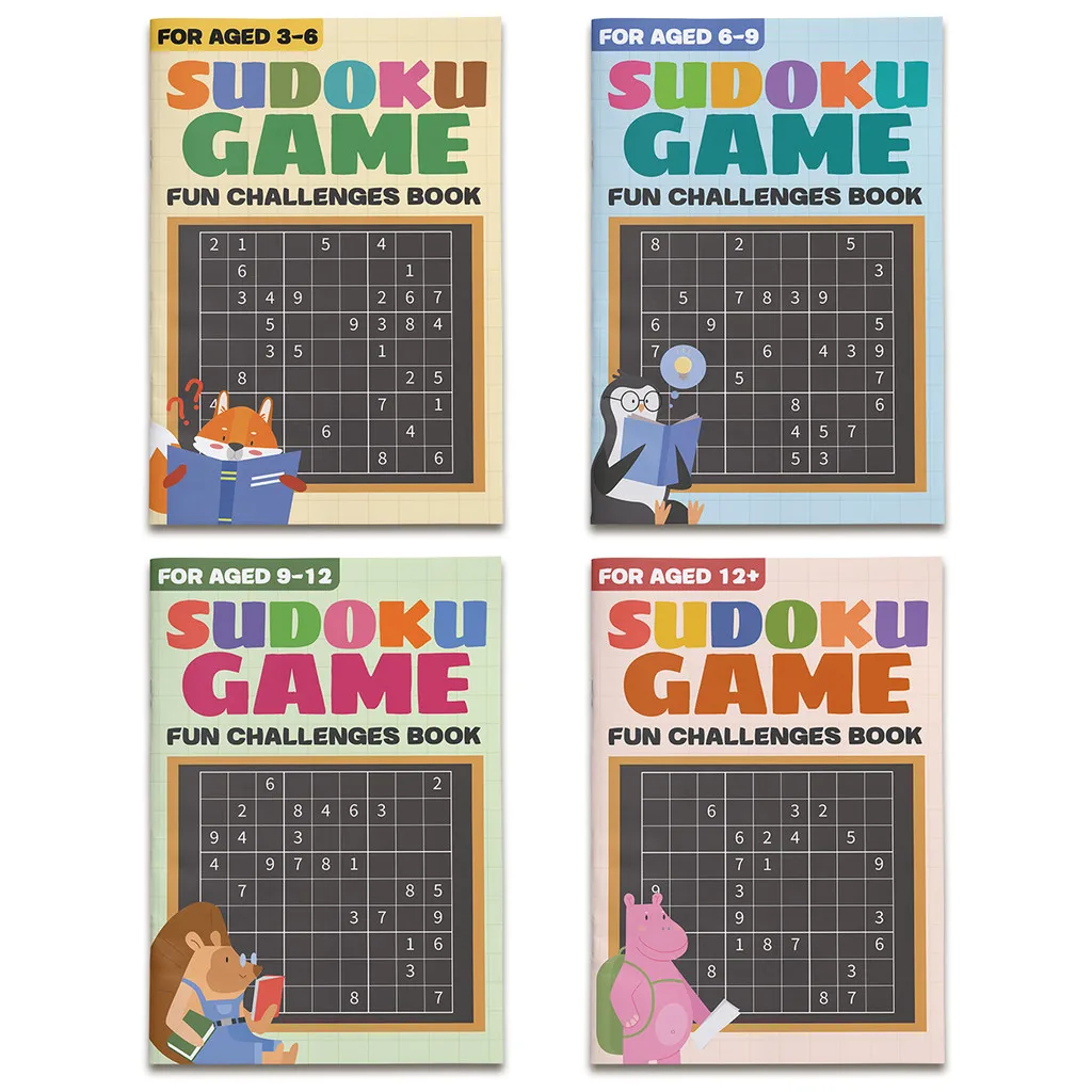 Children’s Sudoku, 17th Edition4-Book Progressive Set (Beginner→ Challenge) | Children’s Sudoku Puzzle Books
