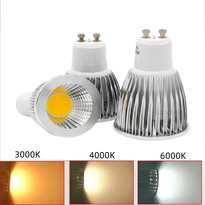 5PCS ultra-bright COB car aluminum cup GU10 bulb Led ceiling light 3W 5W 9W 12W Led spotlights for household commercial use