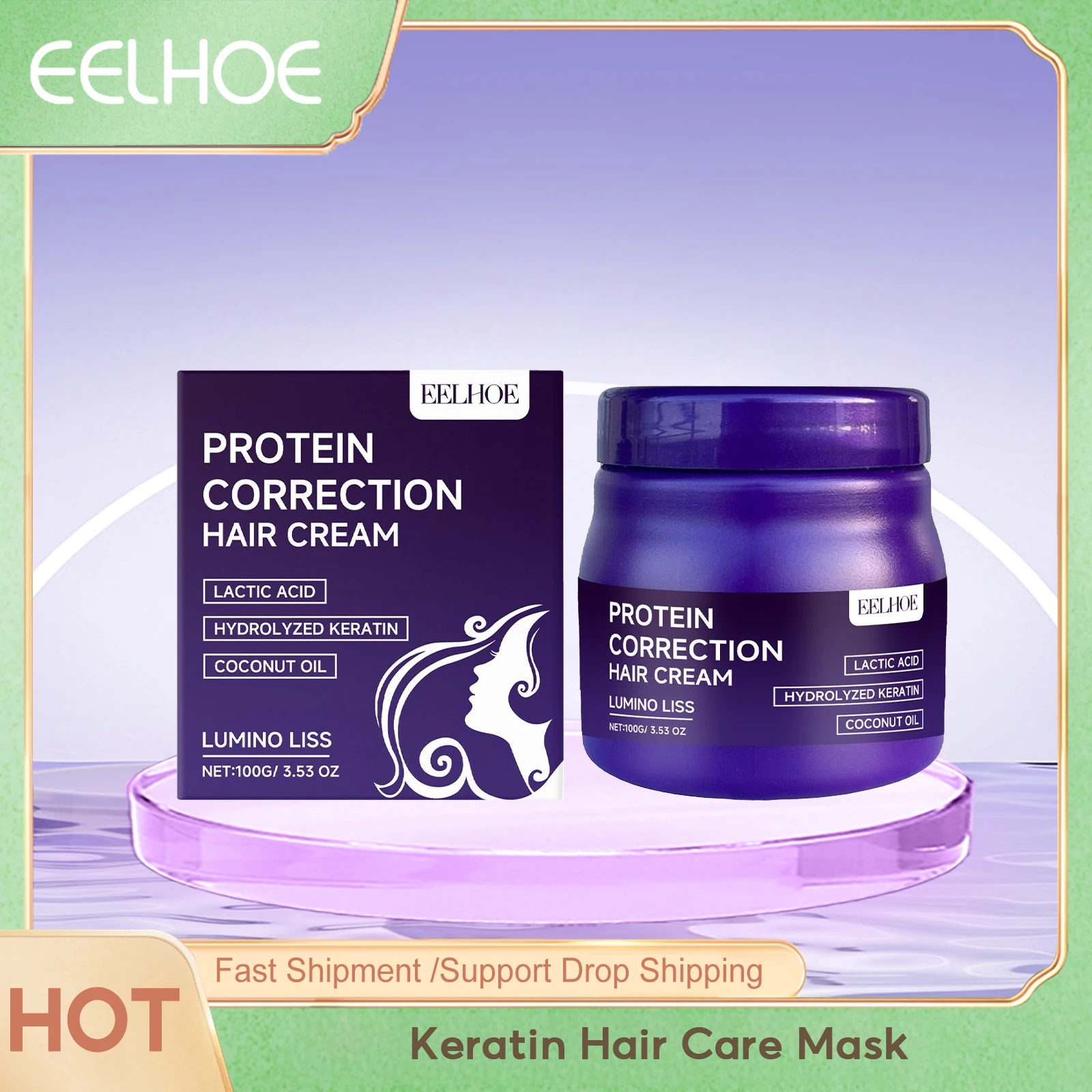 

Eelhoe Keratin Hair Care Mask Nourish Smoothing Keep Healthier Roots Repair Damaged Natural For Silky Hair Treatment Conditioner