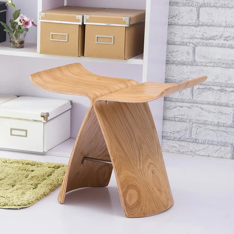 

Butterfly Stool Made from Ash Plywood 4 Colors Natural/Black/Walnut Stools Chair Living Room Bedroom Wooden Art-Stool Display