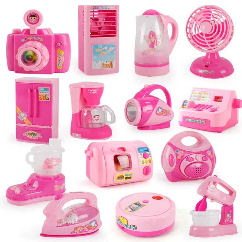 Mini appareils de cuisine simulés pour enfants, machine à laver, cuiseur à riz, jouets pour filles, jouets de simulation, cadeaux d'anniversaire pour enfants