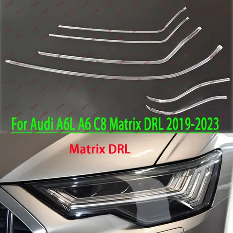 아우디 A6L A6 C8 매트릭스 DRL 2019-2023 자동차 DRL 헤드라이트 가이드 스트립, 주간 러닝 라이트 튜브 바