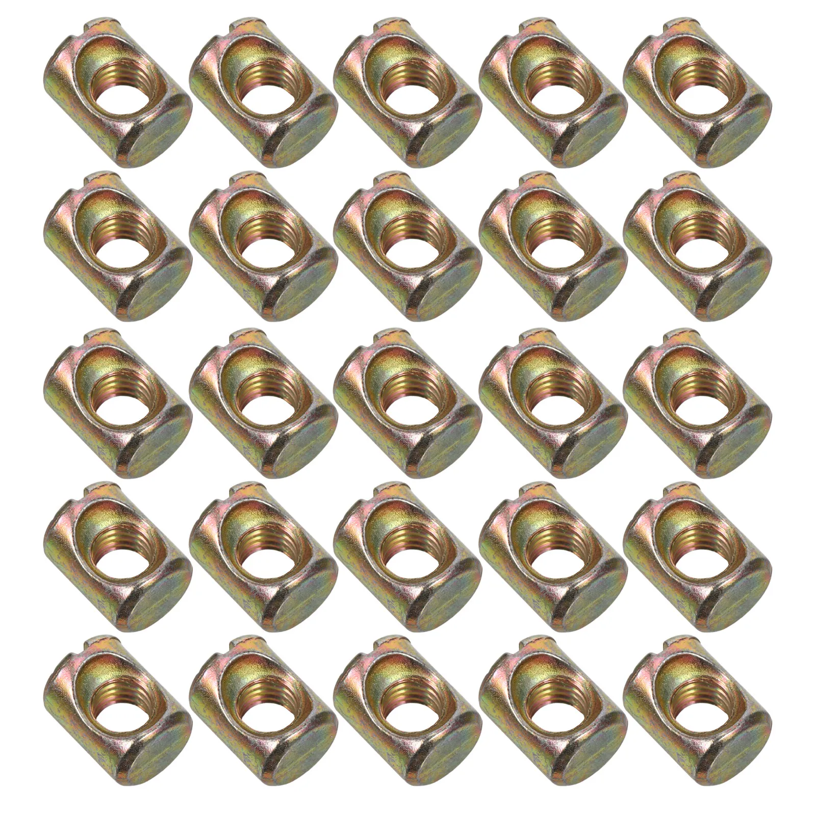 Kit de 50 Tuercas Ranuradas M6, Juego de Pernos y Tuercas para Muebles, para Reparación de Cabeceras, Estructuras de Cama, Literas, Cunas y Sillas