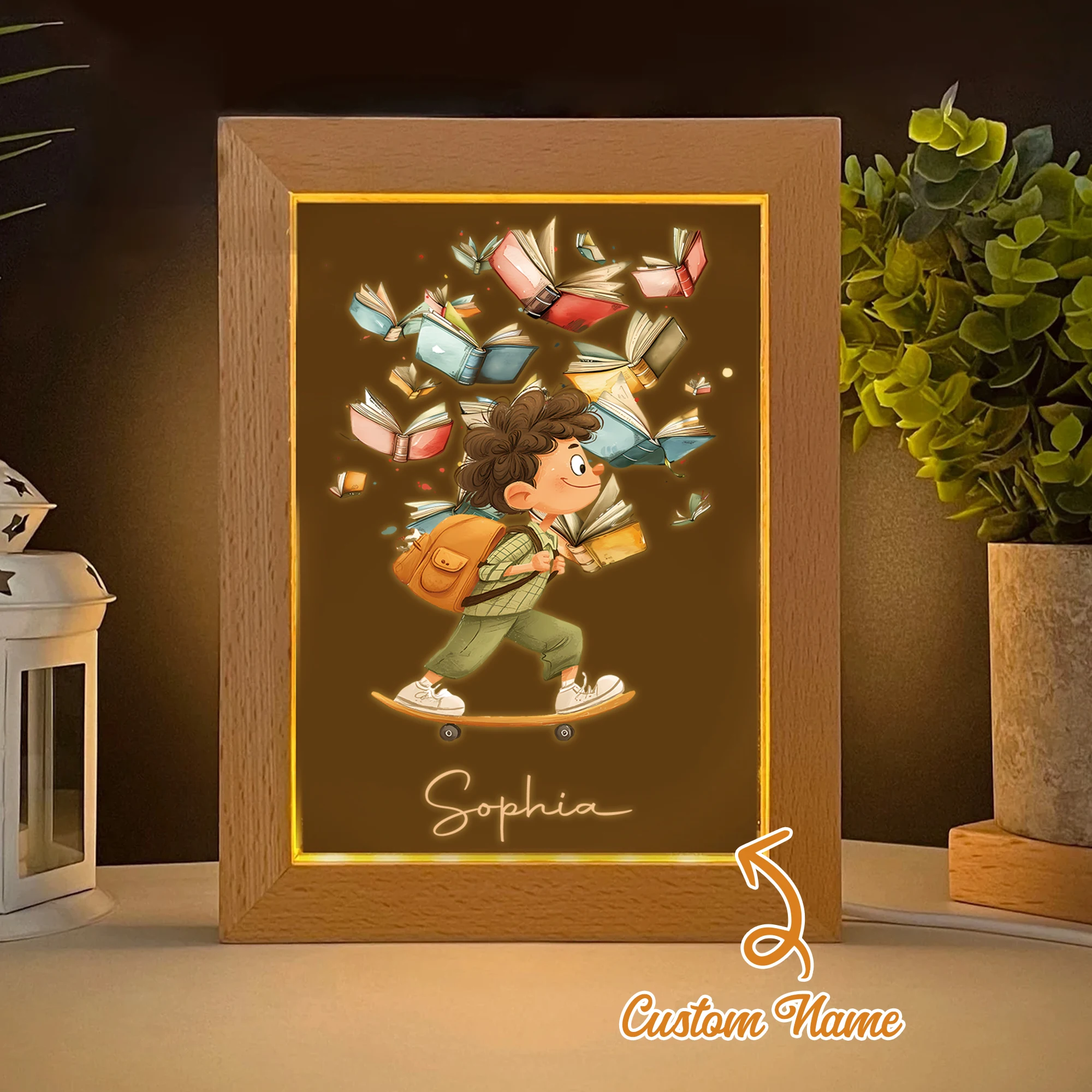 

Customized Sports Boy Name LED Night View Photo Frame Personalized Gift Family Living Room Bedroom Dining Room Home Decoration