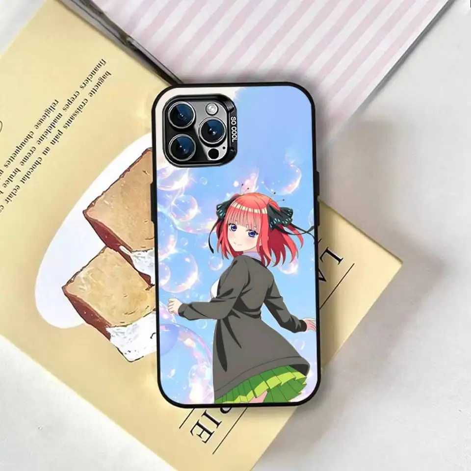 Funda de anime N-Nino N-Nakano para iPhone 17,16,15,14,13,12,11 Plus,Pro Max,XS, plateada por dentro 5