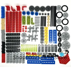 High-Tech Plastic Building Blocks Bricks Car Tires Gear Liftarm Beam Cross Axle DIY Assembling MOC Bulk Technology Set Toys