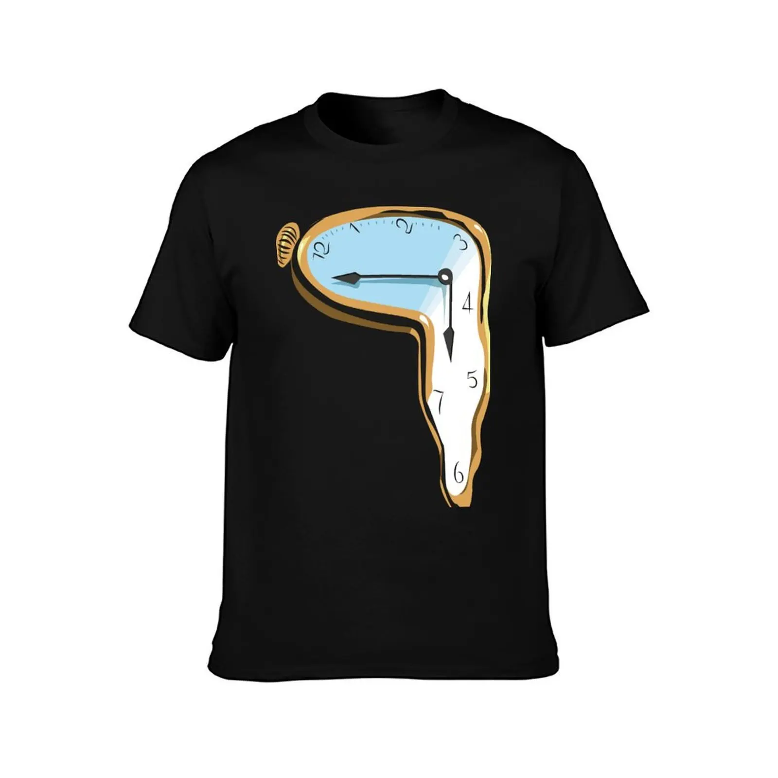 Melting Clock T-Shirt All Match Basic Short Sleeve Top T-Shirt