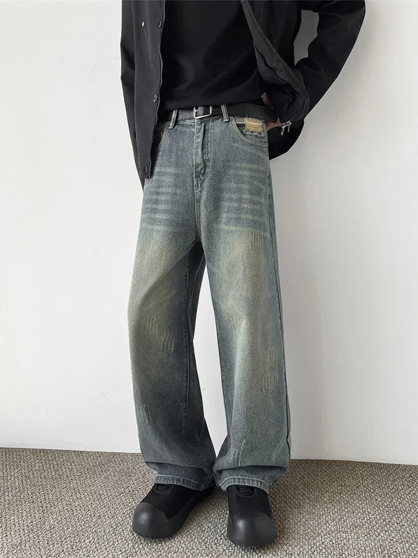 

Мужские джинсы American Sle, модная брендовая Aalyptic Sle Heavy Du, прямые свободные широкие брюки, осенне-зимняя рабочая одежда, длинные брюки