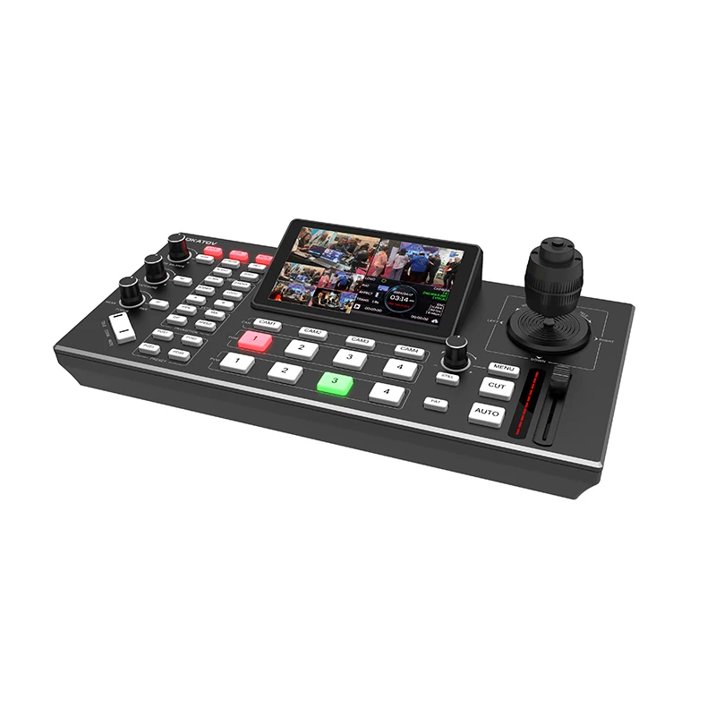 Professional Black Magic Video Mixer Switcher Live Streaming 4 Channels Video 5.5 Inch FHD LCD Screen PTZ Control Video Switcher