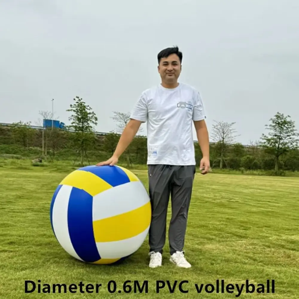 PVC Material Inflatable Volleyball Blue Yellow Stripes Giant Size Giant Volleyball Ball Inflatable Design