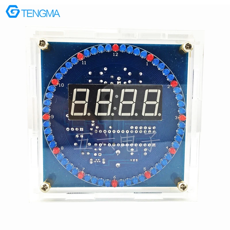 LED Light-Controlled Clock DIY Welding Kit Four-Position Rotary Temperature Control Electronic Clock