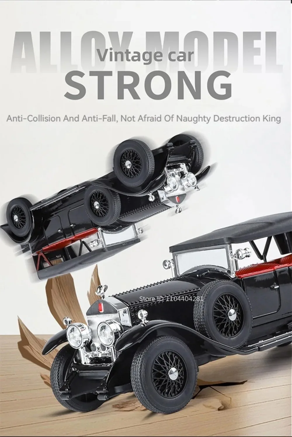1:24 Phantom 300SL Legierung Diecast Vintage Auto Miniatur Modell Spielzeug Sound Licht Zurückziehen Türen Geöffnet Ornament Kinder Festival Geschenk – Detail 5