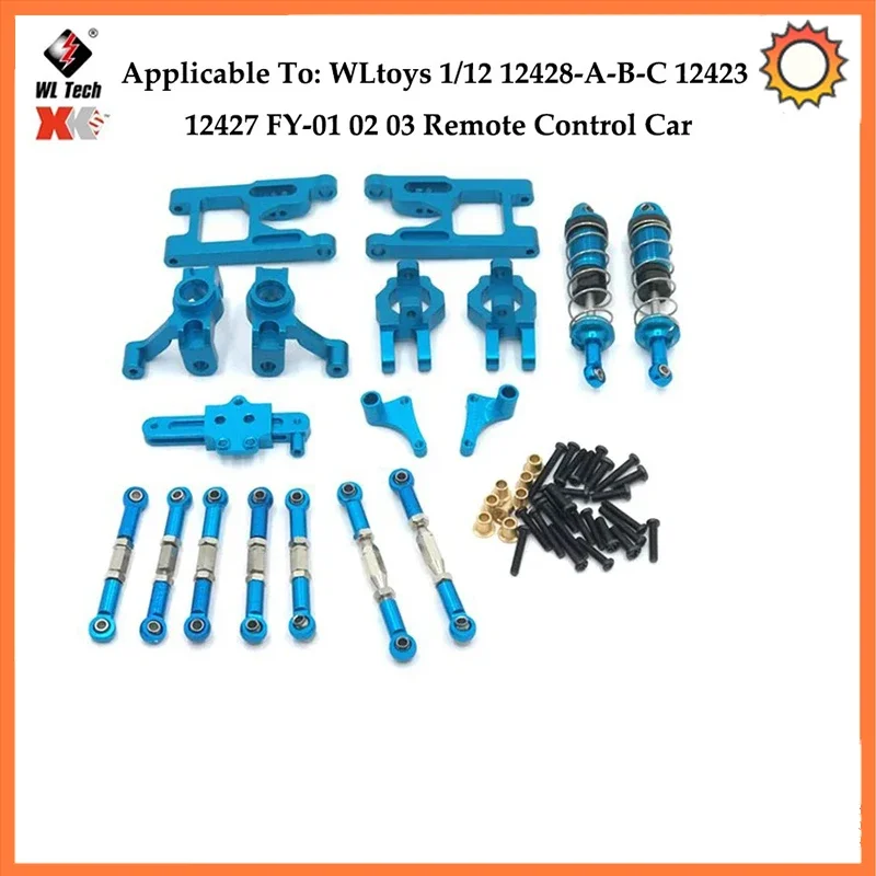 Wltoys 12428 12427 12423 1/12 RC Metal Blue Parts Pull Rod Front and Rear Axle Kits Shock Absorber Gear Motor Parts