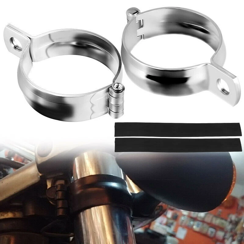 48-60mm Motorcycle Mount Turn Signal Bracket Flasher Bracket Blinker Indicators Holder Fork Mount Clamp for ATV/Scooter 37-50mm