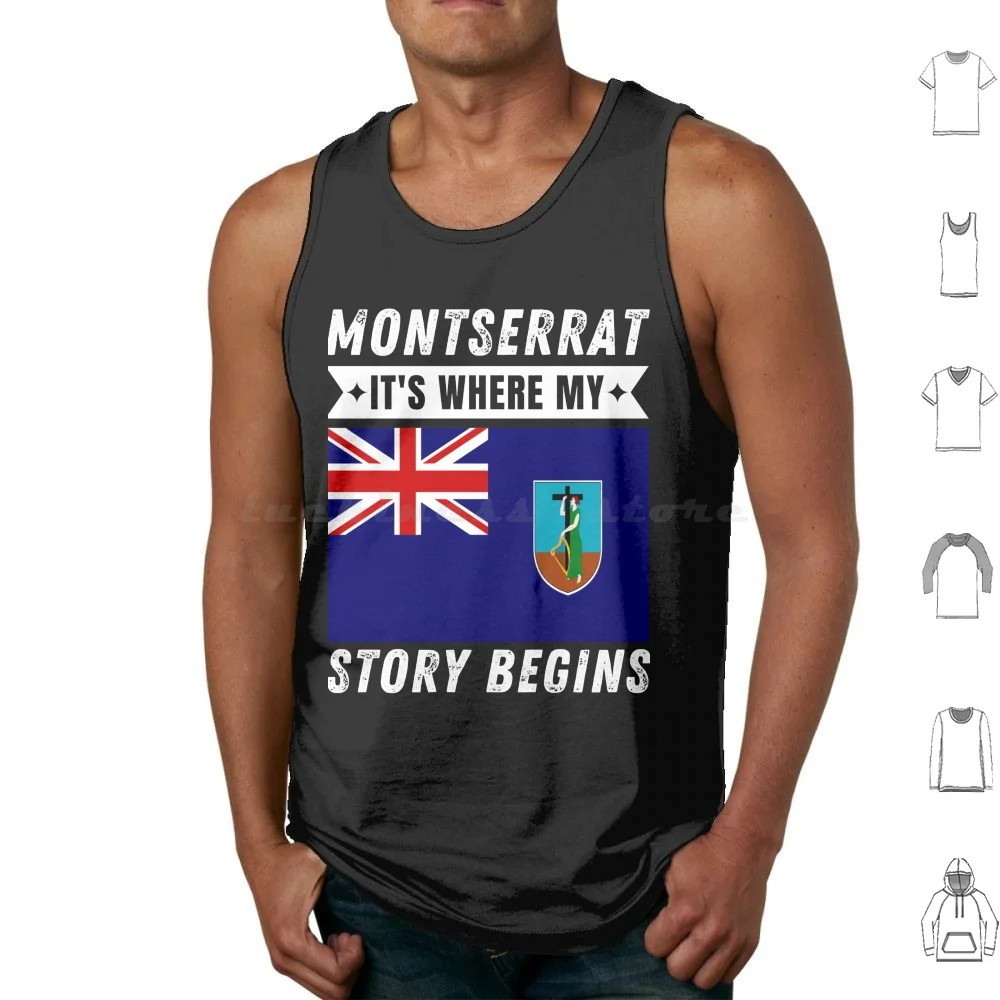 Montserratian Nationality Tank Tops Vest Sleeveless Worldpopulation Montserrat Montserratian American Montserratian British