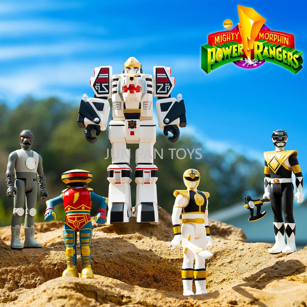 Super7 Mighty Morphin Power Rangers Alpha 5 White Ranger Reaction Figure Classic Collectibles Action Figure Children Toys Gift