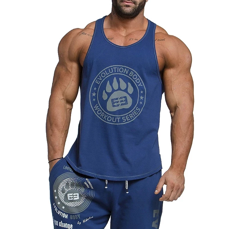 Bear Paw Claw Men Bodybuilding Tank Top Gyms Fitness Cotton Sleeveless Shirt Clothing Workout Stringer Singlet Casual Print Vest