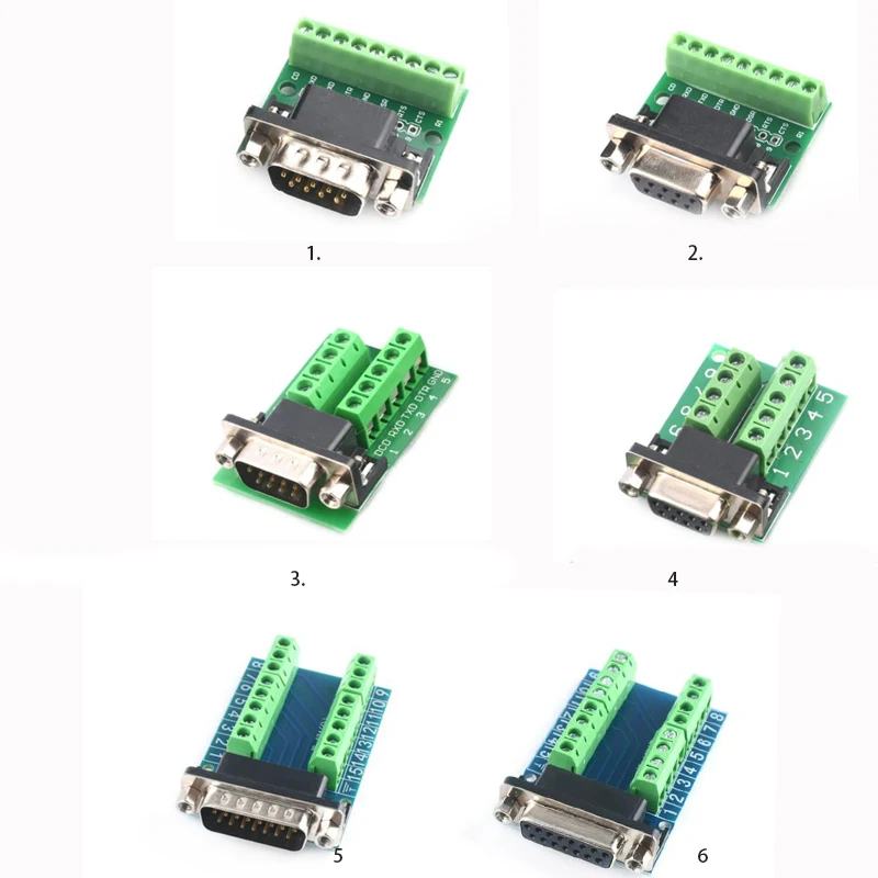 

DB9 Solderless male female RS232 plug 9-pin serial port head DB9 adapter terminal adapter board