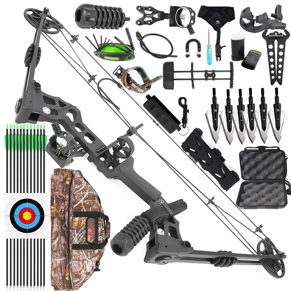 

Archery Compound Bow 20-70 Lbs Pulley Bow Carbon Arrow Metal Alloy Riser 80% Let-off Right Hand Hunting Shooting Powerful Bow