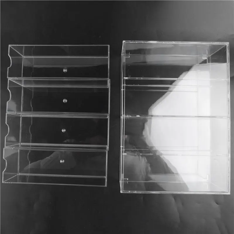 TEXU Glasses Storage Box 4 Layers Large Glasses Organizer Box Multifunctional Stackable Display Holder Reusable Cosmetics