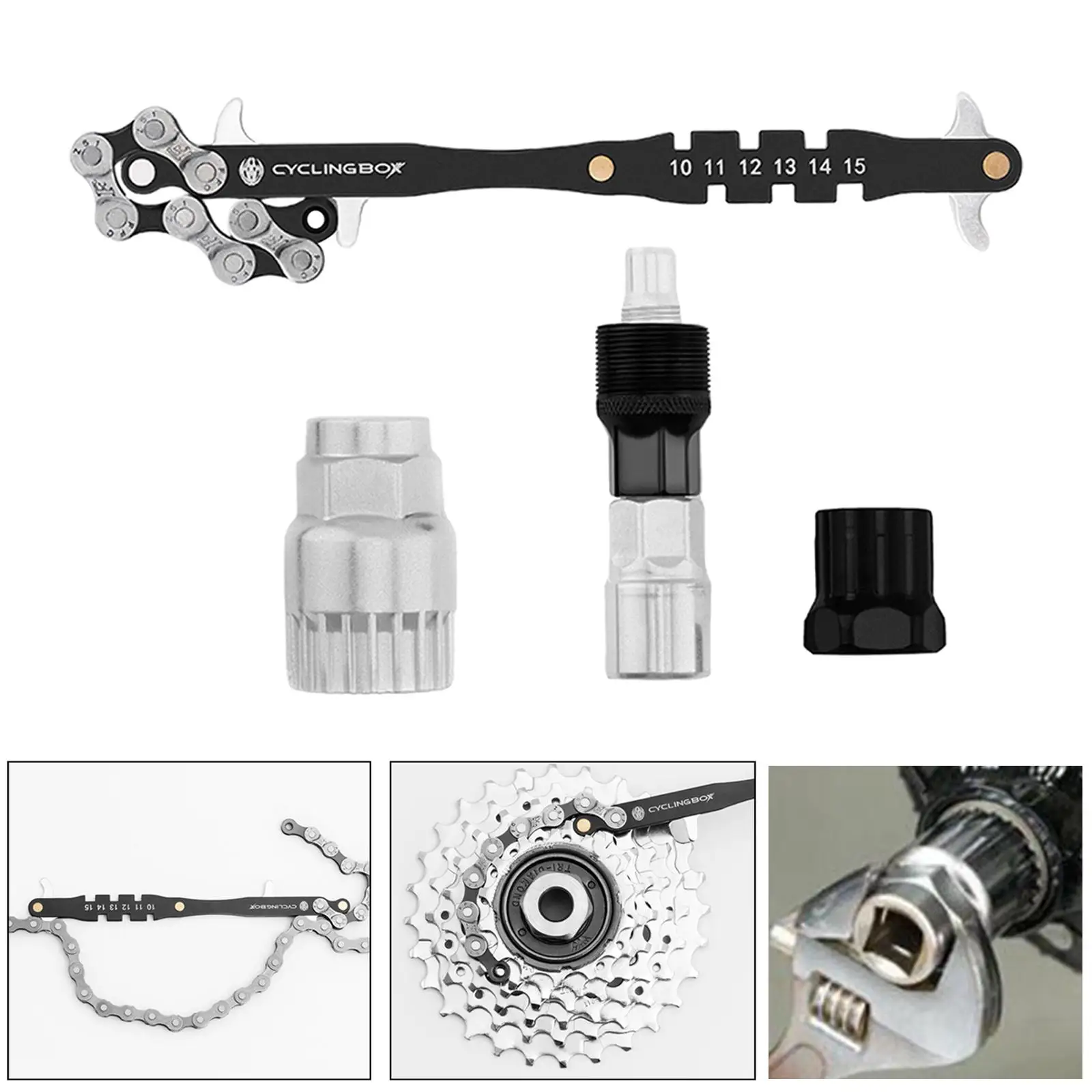 4Pcs Cassette Flywheel Wrench Lightweight Easy to Operate Chain Sprocket Remover Folding Bike