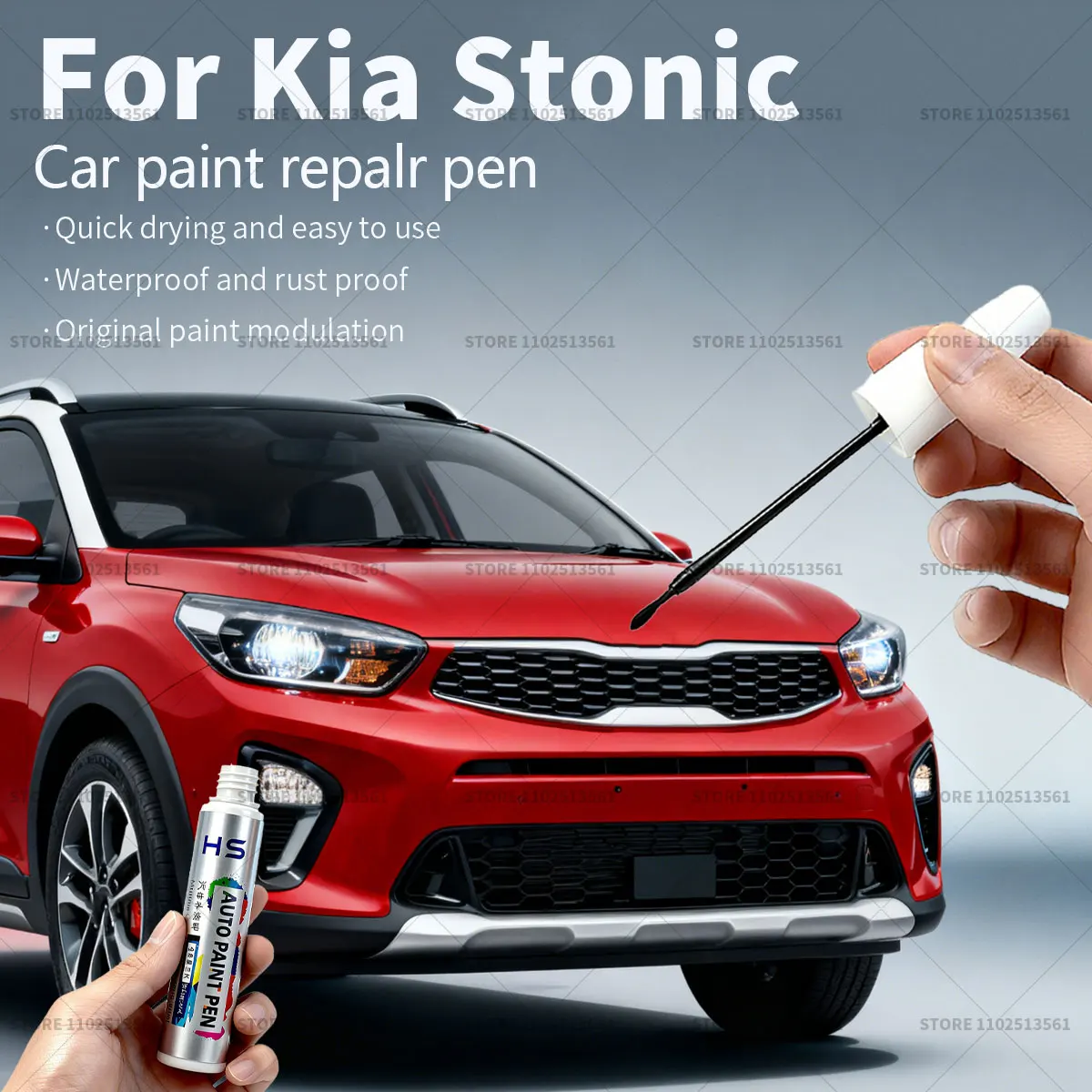Pluma de reparación de pintura de coche, eliminador de arañazos, accesorios DIY para automóvil, naranja C3A, azul, EXB, amarillo, H2Y, rojo, PRR, blanco para Kia Stonic