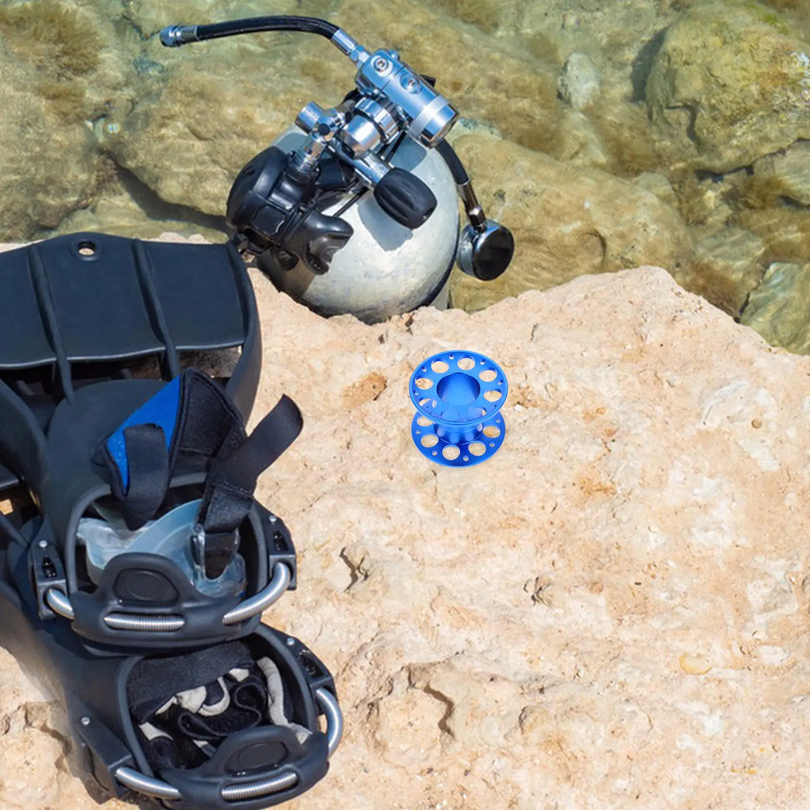 

Компактная катушка для дайвинга из алюминиевого сплава для управления леской при подводном плавании, контроля линии буя и позиционирования под водой