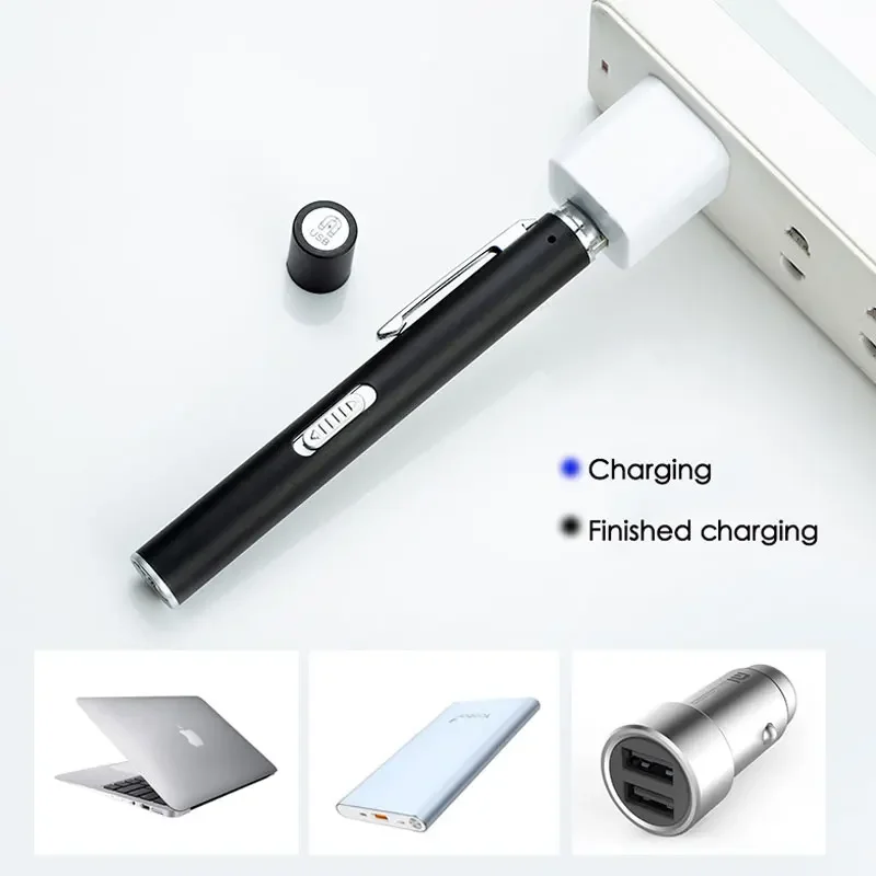 USB Rechargeable Medical Handy Pen Light Mini Nursing Flashlight LED Torch Lamp With Stainless Steel Clip Pocket Led Flashlight