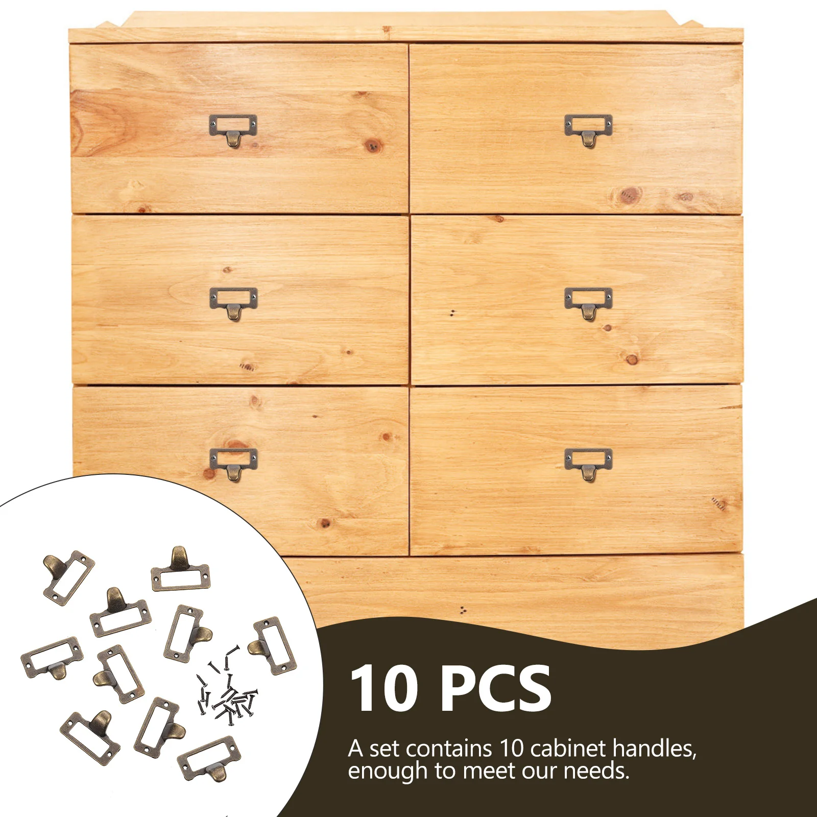 

10pcs Label Frame Pull Handle Zinc Alloy Cabinet Drawer Furniture Accessories For Office Library Post Office Use