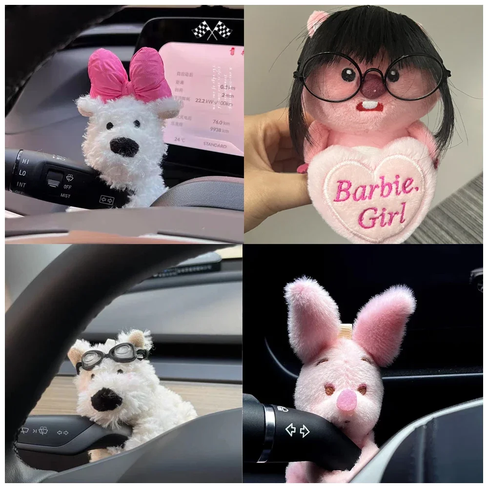 Loopy West Highland Stuffed Puppy Plush Anime Kawaii Car Turn Signal Wiper Toys Shoulder Guard Accessories Ornaments Decoration